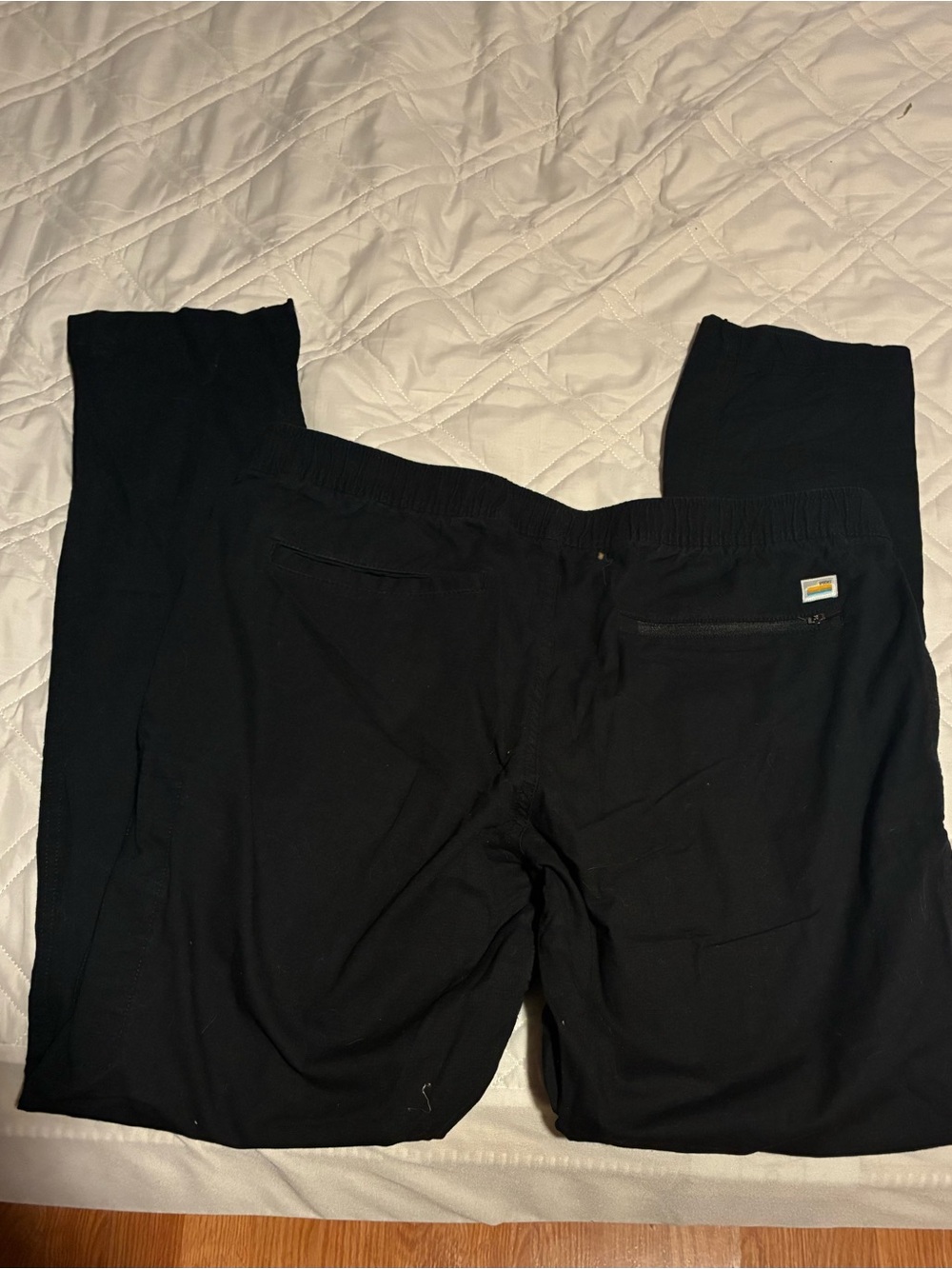 Vuori Women Ripstop Pant Charcoal Canvas Drawstring Tapered Stretch